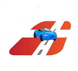 矢量卡通图案赛车跑道