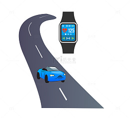 矢量卡通图案跑道