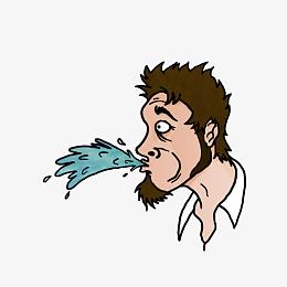 卡通男人吐口水