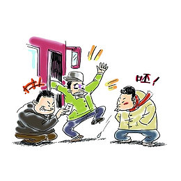 卡通人物随地吐痰