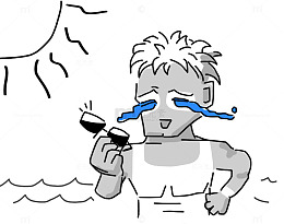 手绘晒黑欧洲人漫画图