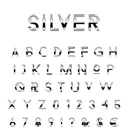 银色金属字母和数字