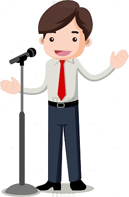 卡通做演讲的商务人士