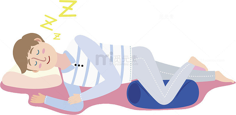 卡通睡觉的男士