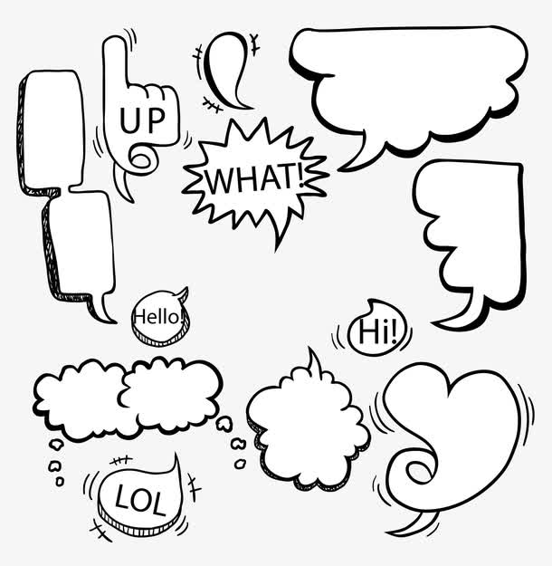 手绘语言气泡矢量图