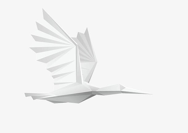 白色折纸纸鹤装饰图