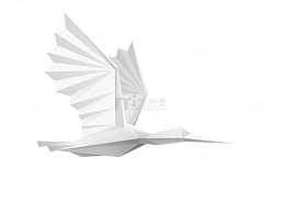 白色折纸纸鹤装饰图