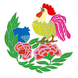 中国传统画公鸡矢量素材