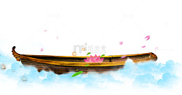 中秋装饰小木船