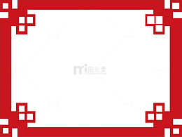 红色回型花纹图案