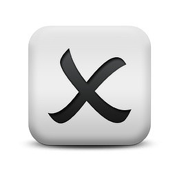 磨砂白广场图标字母数字X风格字