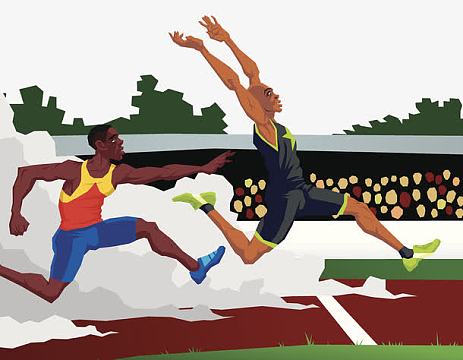 校运会田径比赛冲刺时刻