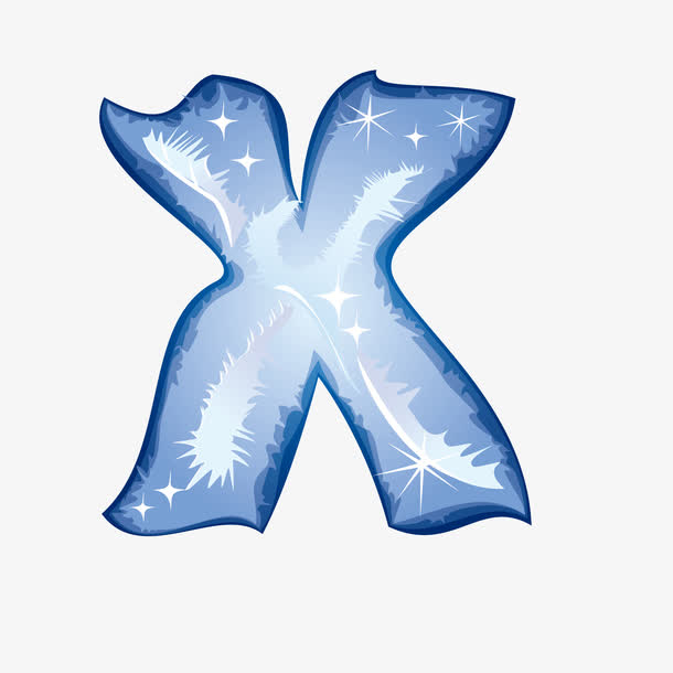 蓝色天空立体字母x