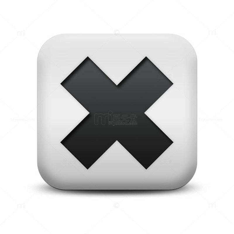 磨砂白广场图标字母数字X固体字