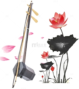 二胡荷花古风中国风