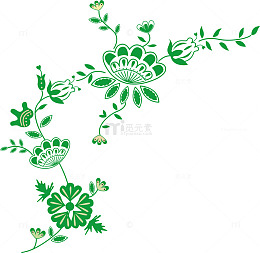 手绘绿色植物矢量图