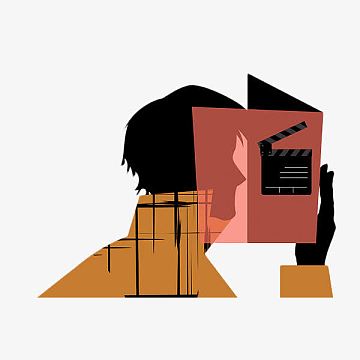 卡通男人拿着剧本