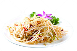 凉拌豆芽菜馓子丝