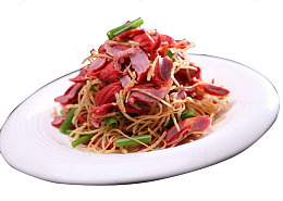 特色腊肉炒馓子丝