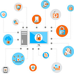 扁平化云端数据矢量图