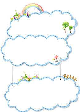 蓝色卡通云朵边框纹理