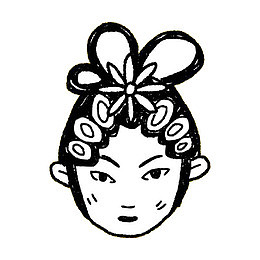 水彩戏曲小女孩
