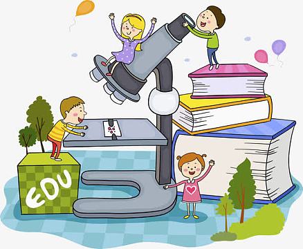 科学实验png图书馆卡通彩色儿童节banner海报psdjpg唯美古风手绘插画