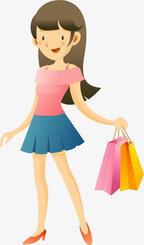 卡通人物矢量图购物素材_卡通人物矢量图购物图片元素-觅元素