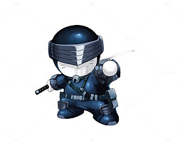 深蓝色卡通大侠