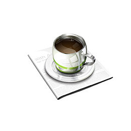 绿色质感咖啡杯