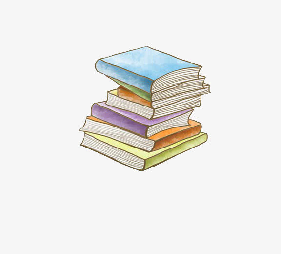 手绘彩色书本