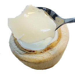 乳白色椰奶冻特写照