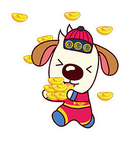 矢量财神狗狗