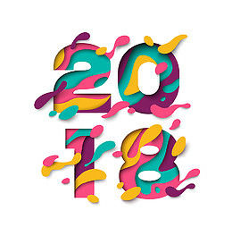 卡通矢量艺术字体2018