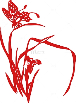 中国风兰花剪纸