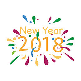 活泼多彩2018年英文字体矢量