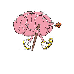 有趣的粉色卡通形象插画
