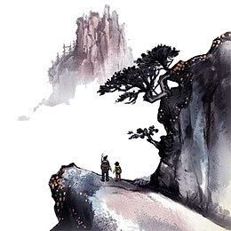 手绘山脉