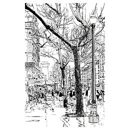 冬季城市街道插画