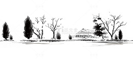 水墨冬天元素