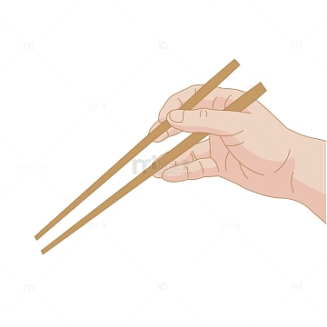 手拿筷子
