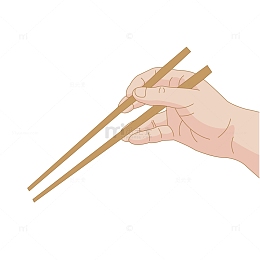 手拿筷子