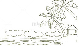 海滩简笔画