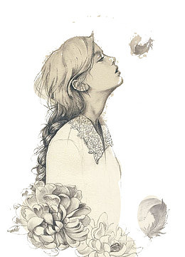 现代手绘美女