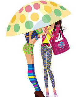 美女雨伞