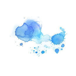 水墨式蓝色泼点