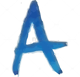 水墨英文字母A