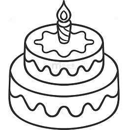 二层生日蛋糕简笔画