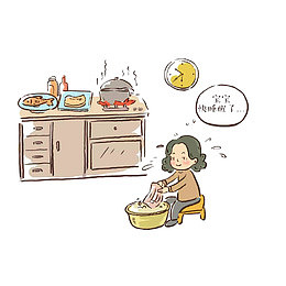 边洗衣服边惦记宝宝的妈妈