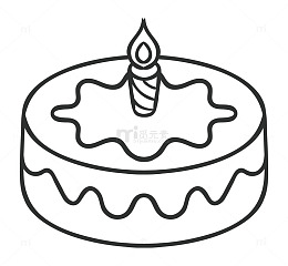 一层生日蛋糕简笔画